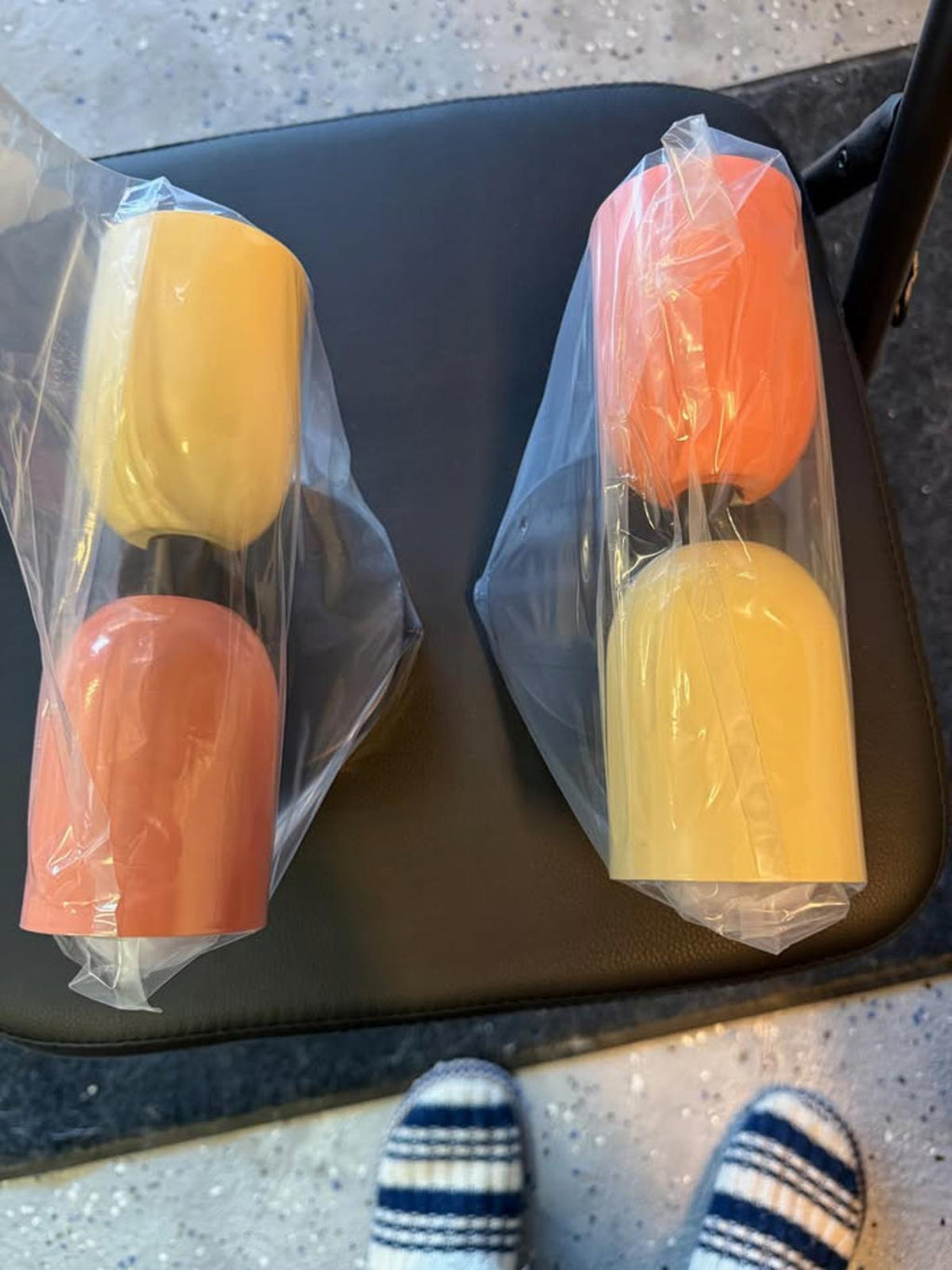 Set of 2 LED Cream and Pink 2Head Wall Sconce