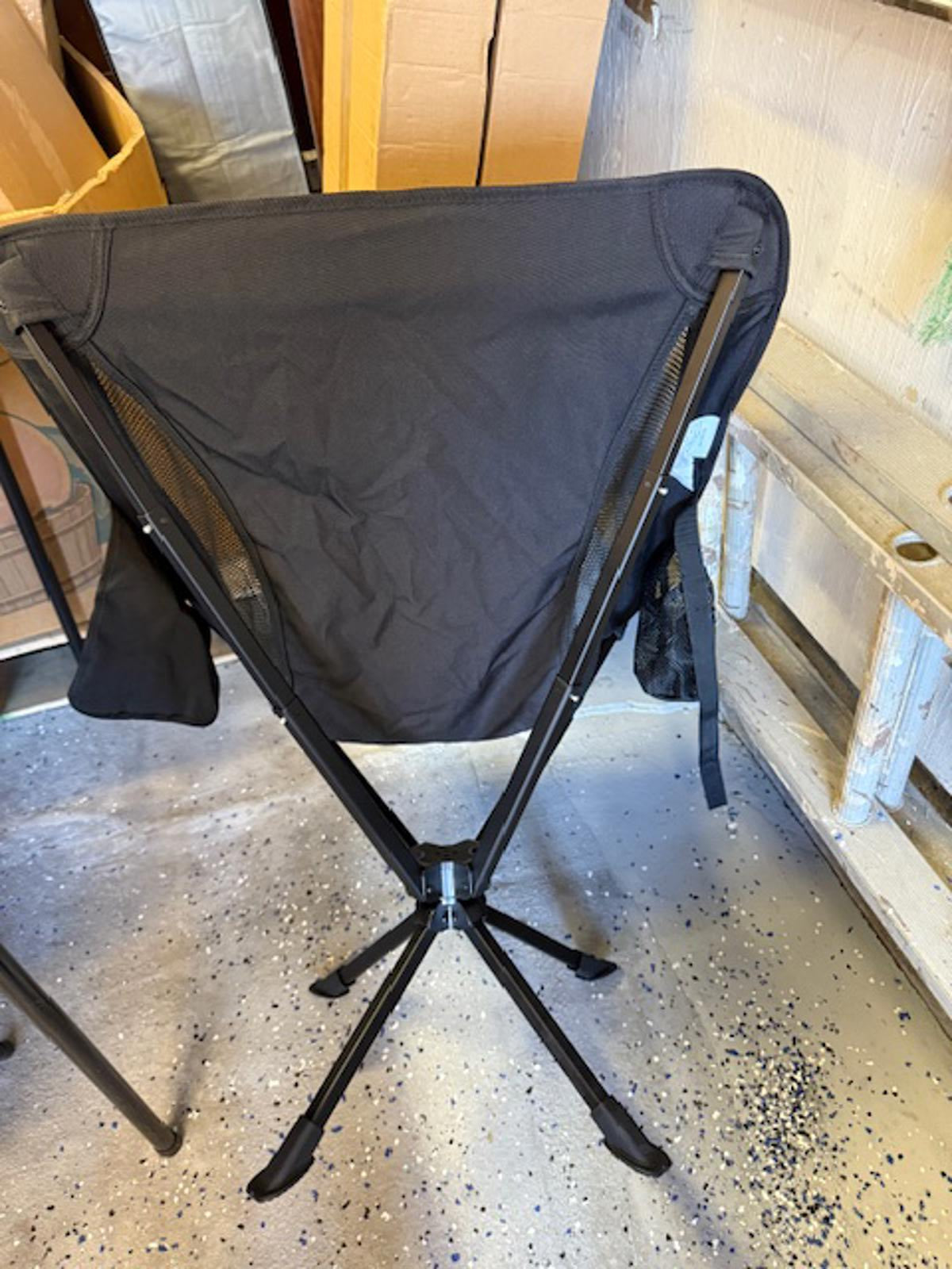 Black Mesh Patio Chair with Swivel Base - Portable, Lightweight