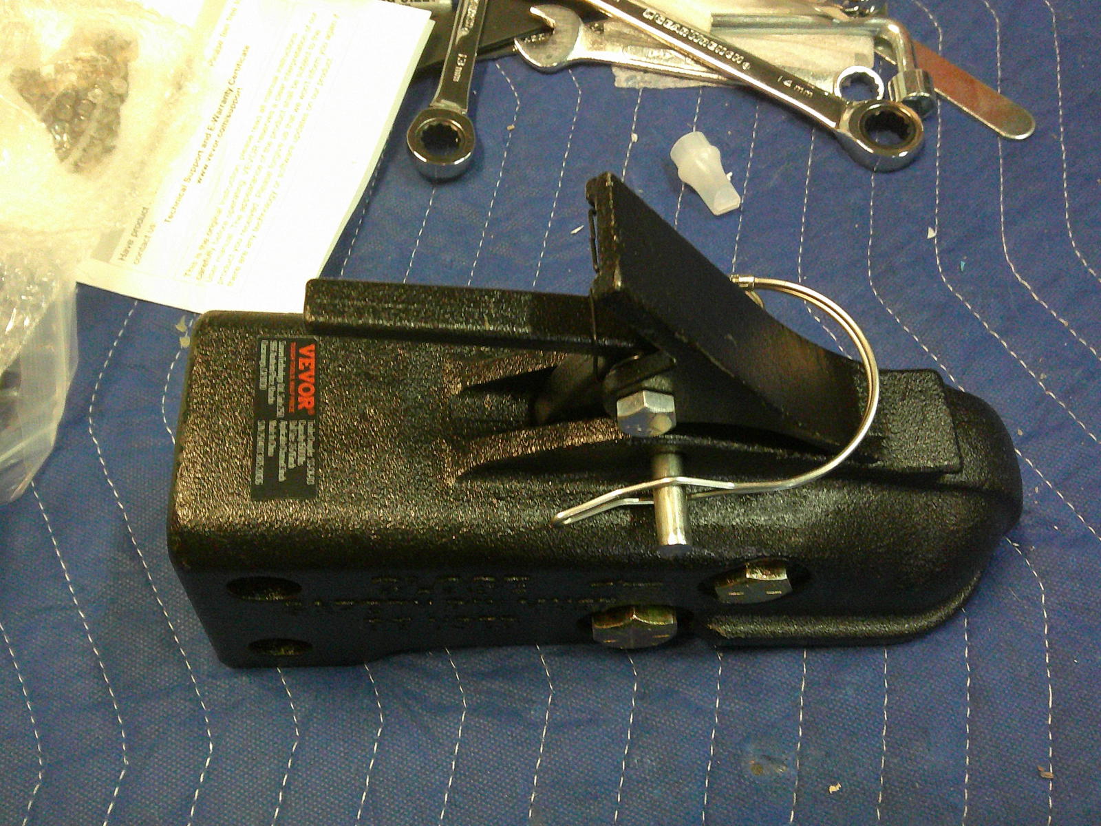 Adj Trailer Coupler 5-Position Channel Bracket, 2-5/16" Hitch Ball, 15000# Cap