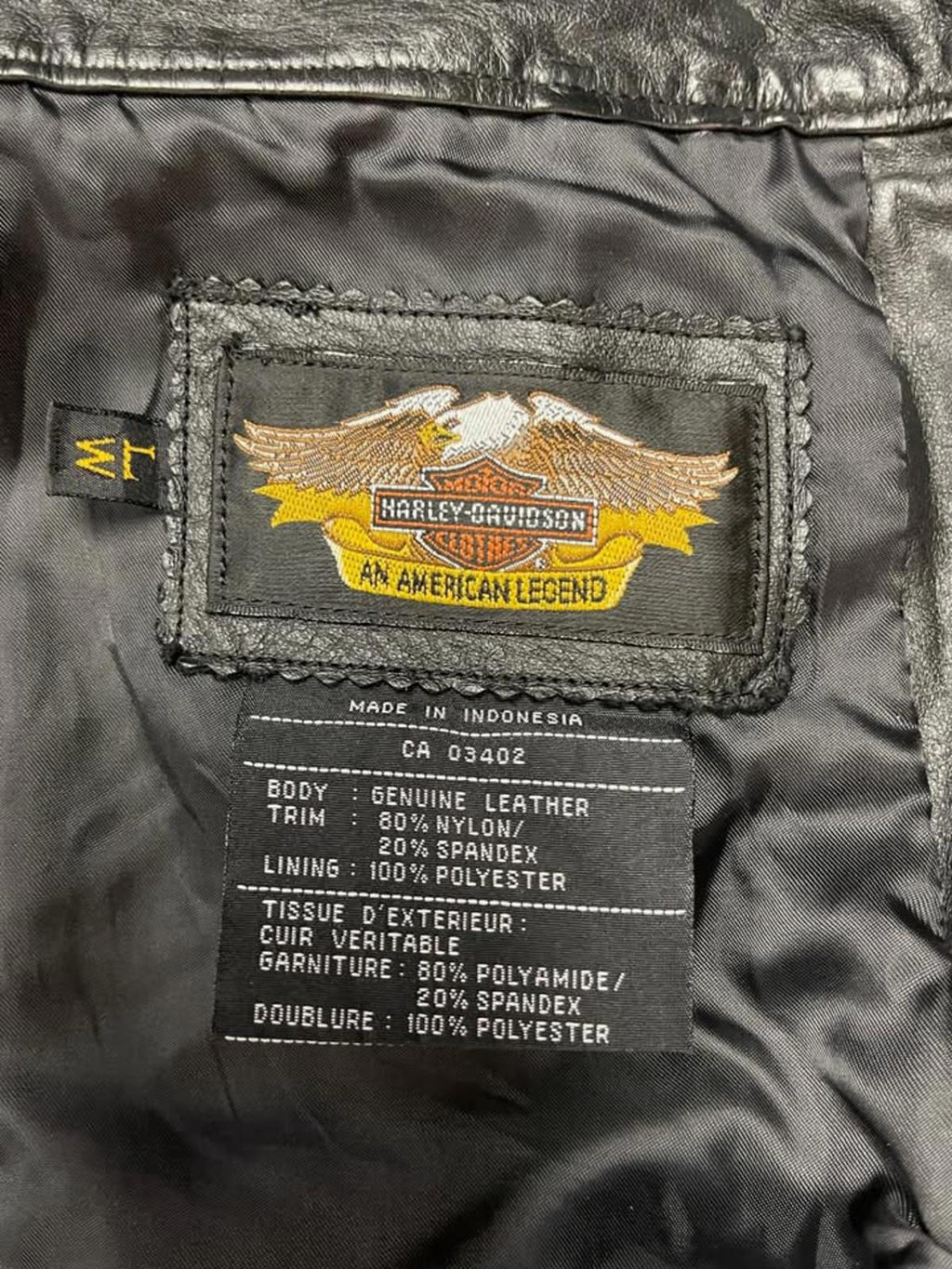 Harley Davidson Womens Leather Chaps Size Large