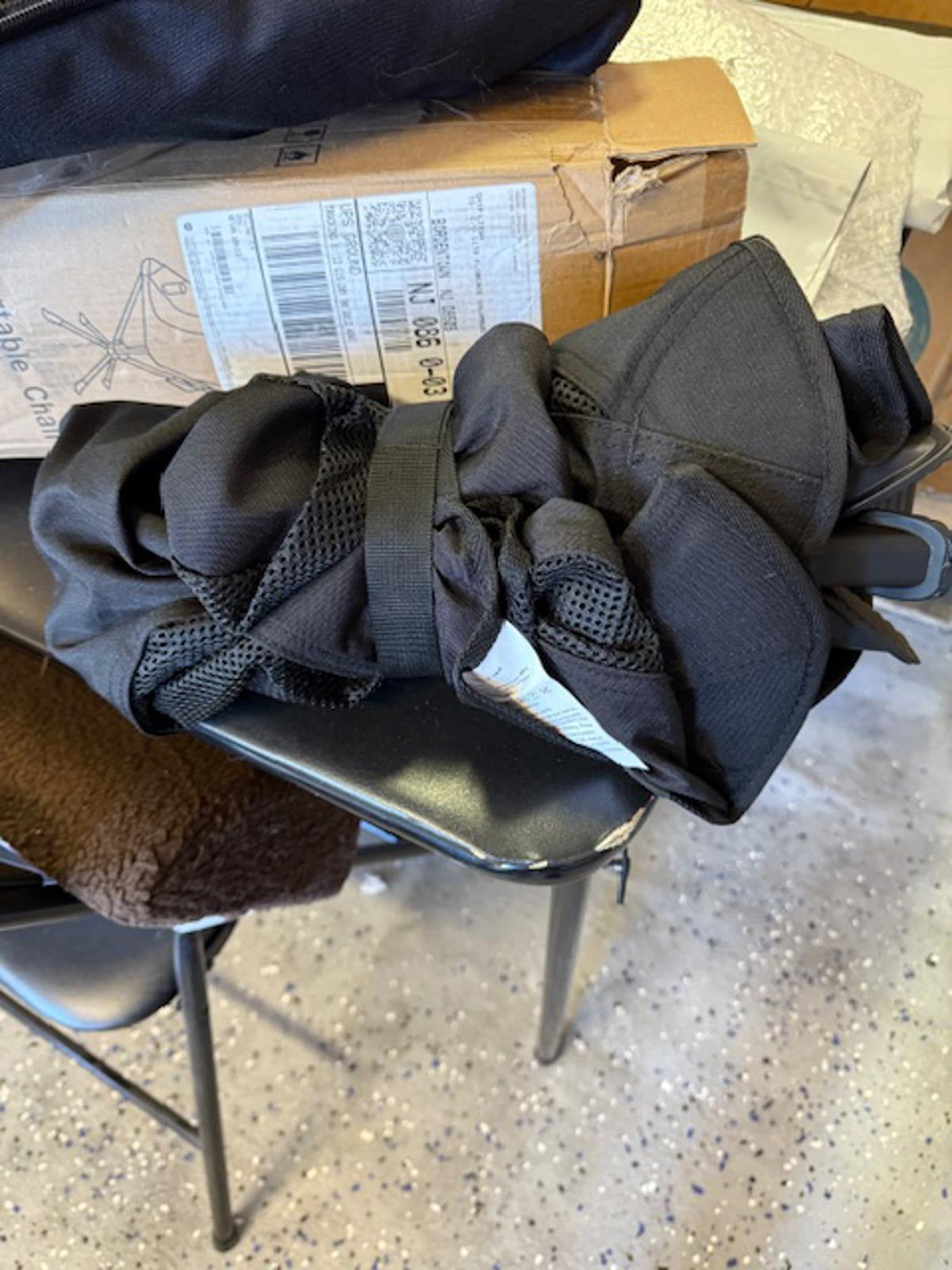 Black Mesh Patio Chair with Swivel Base - Portable, Lightweight