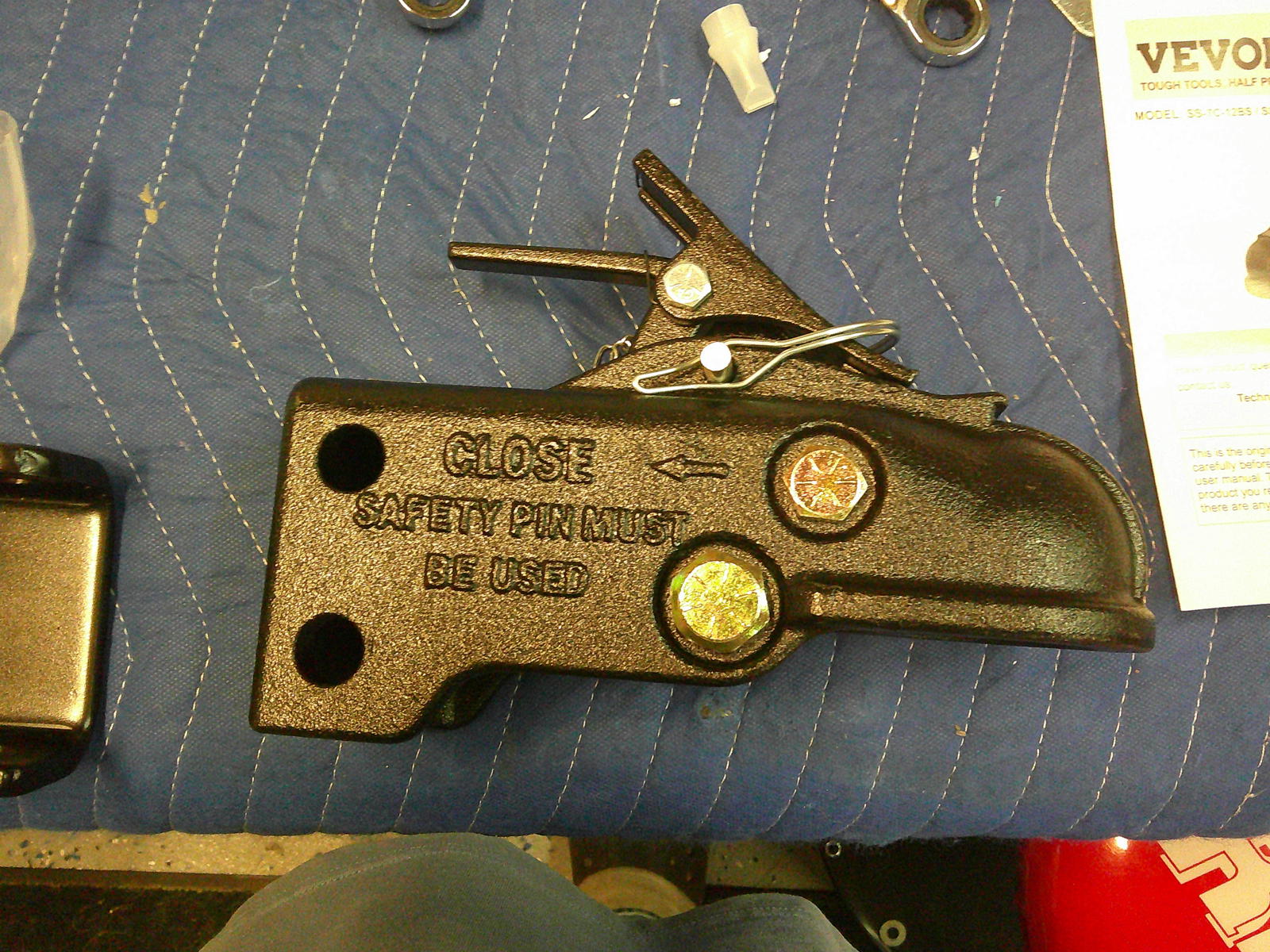 Adj Trailer Coupler 5-Position Channel Bracket, 2-5/16" Hitch Ball, 15000# Cap