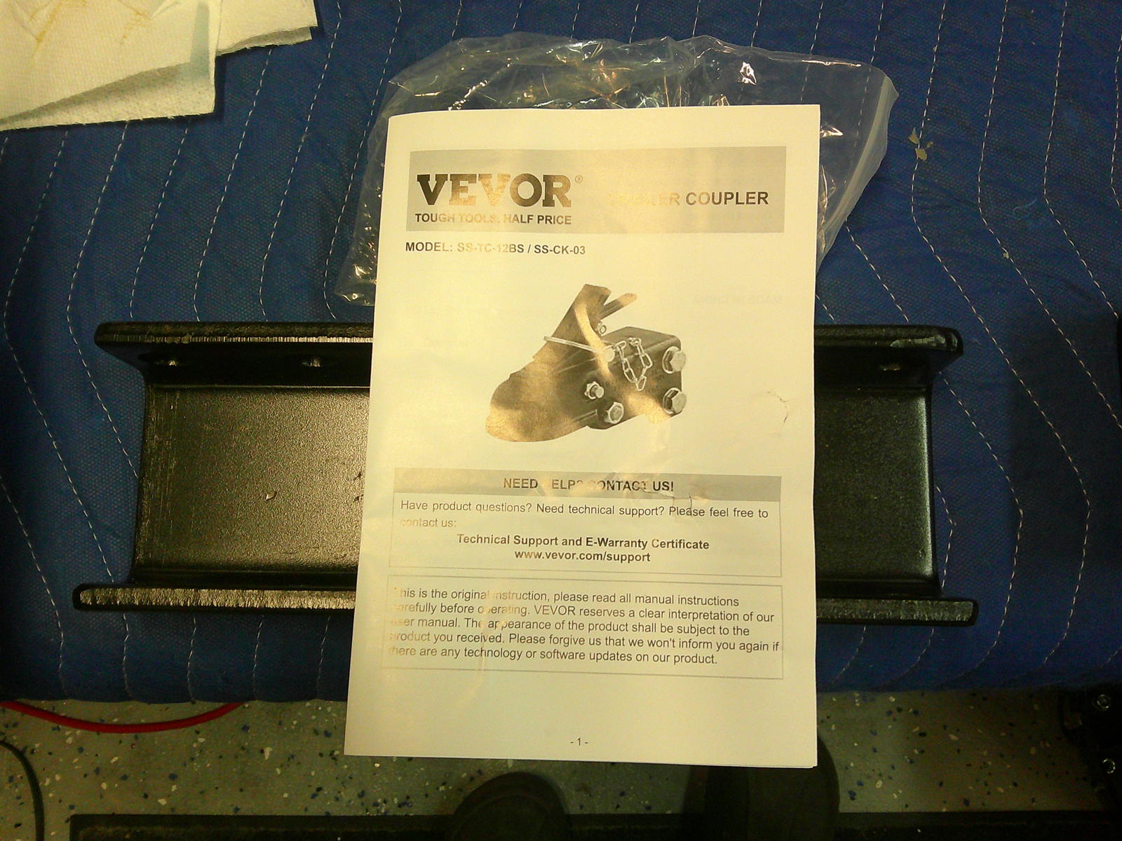 Adj Trailer Coupler 5-Position Channel Bracket, 2-5/16" Hitch Ball, 15000# Cap