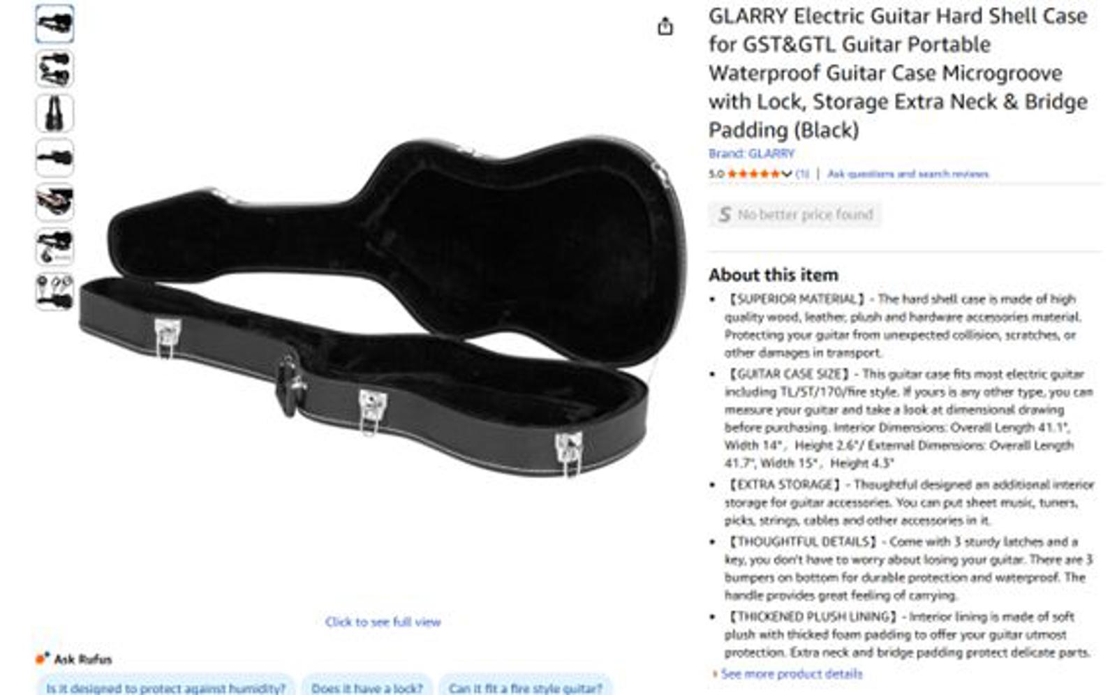 Glarry Electric Guitar Hard Shell Case