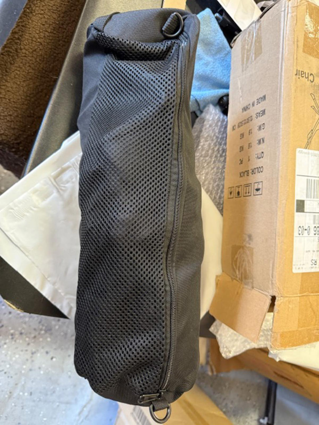 Black Mesh Patio Chair with Swivel Base - Portable, Lightweight