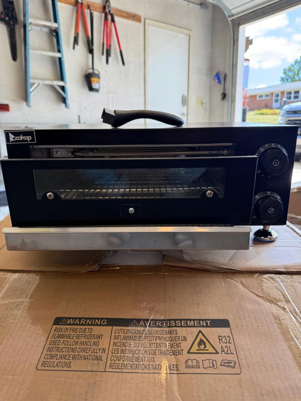 ZOKOP Commercial Countertop Pizza Oven Electric Pizza Ovenw/Glass Door for 12" Pizza