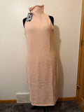 Sleeveless Turtleneck Midi Dress in Blush Pink - 2X