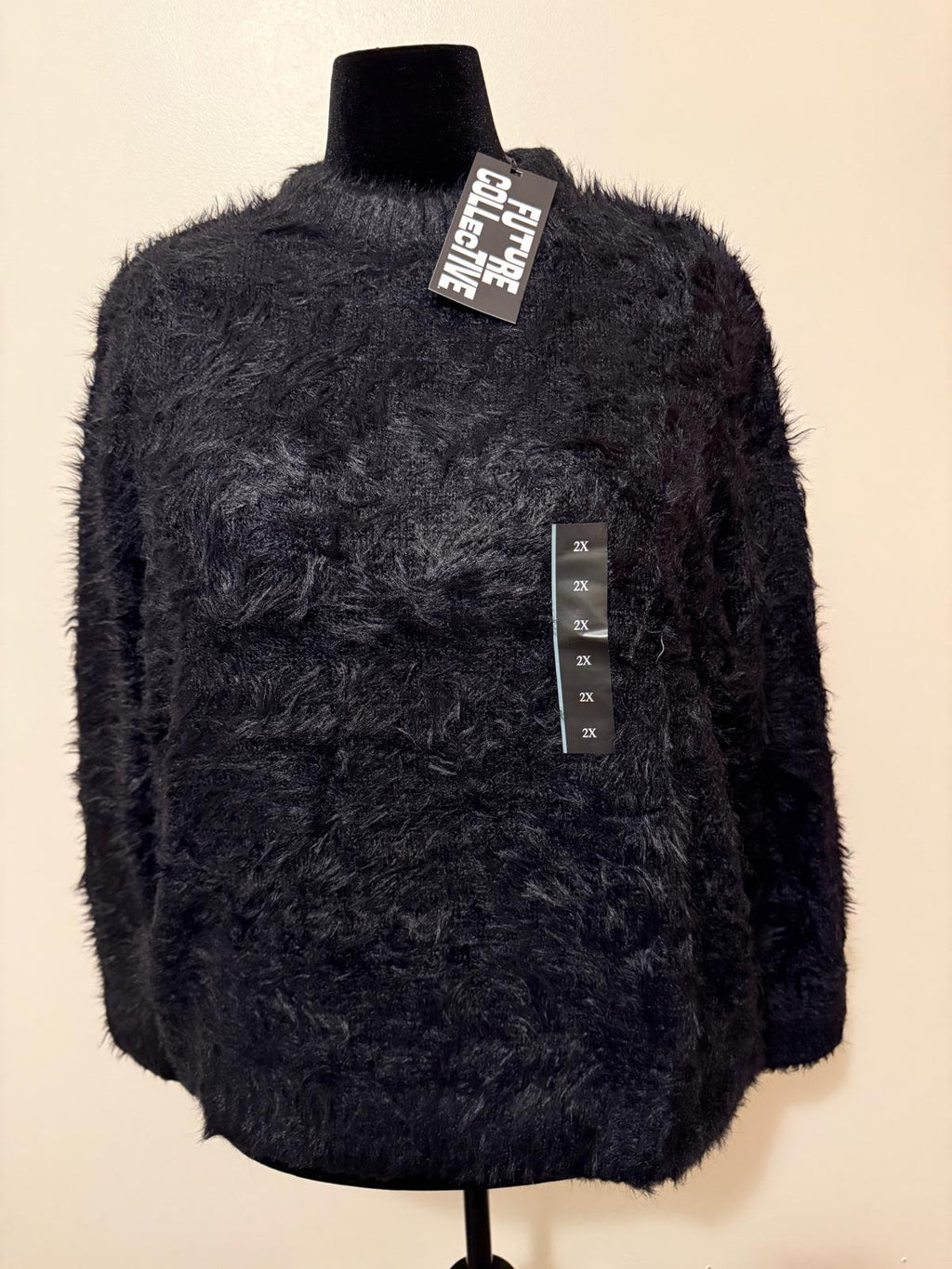 Future Collective Black Fuzzy Sweater 3X