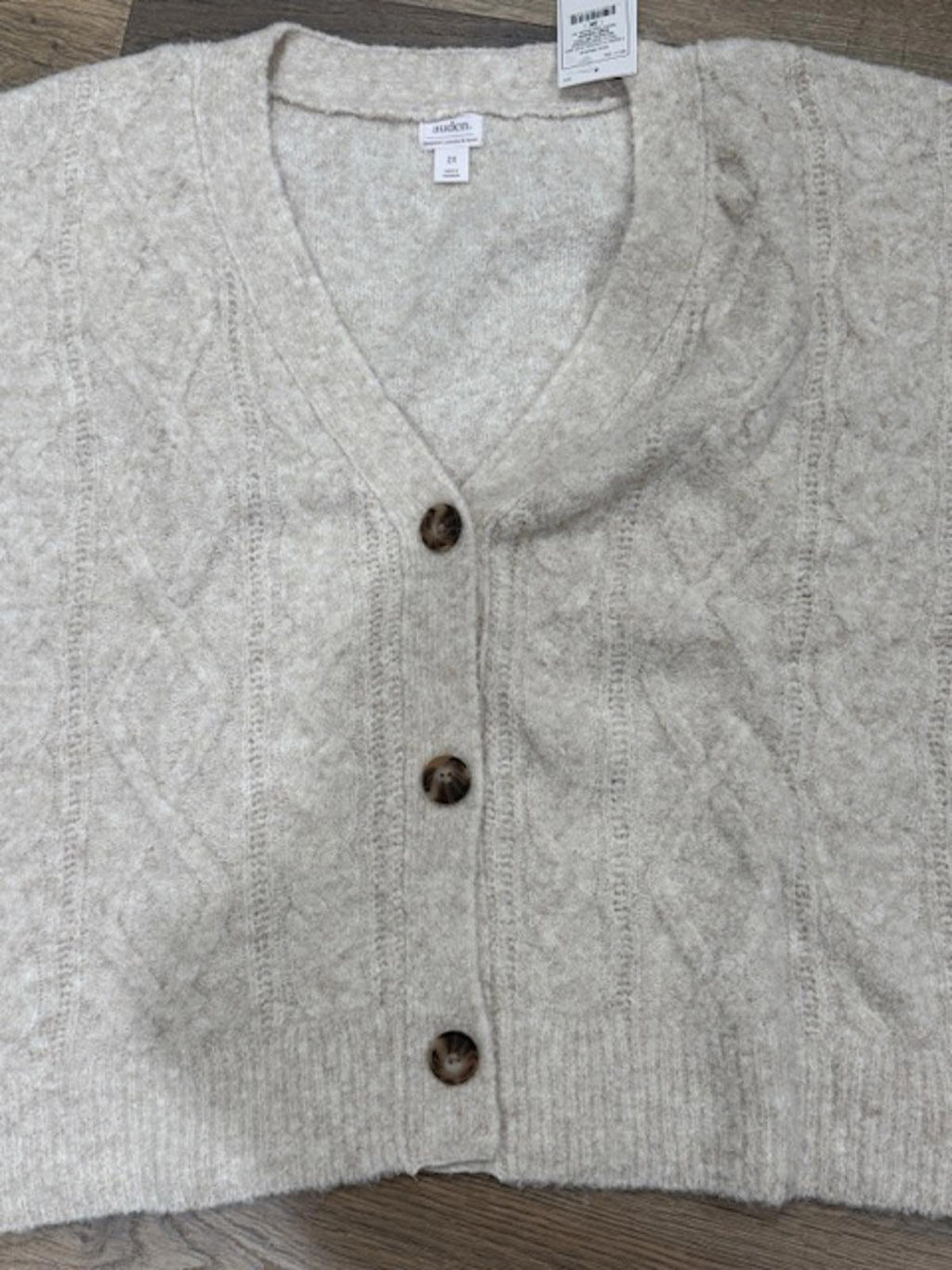 Auden Oat Women's Sweater Knit Button-Up Cardigan 2X